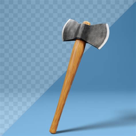 3d isolated axe with transparent psd file | Premium PSD