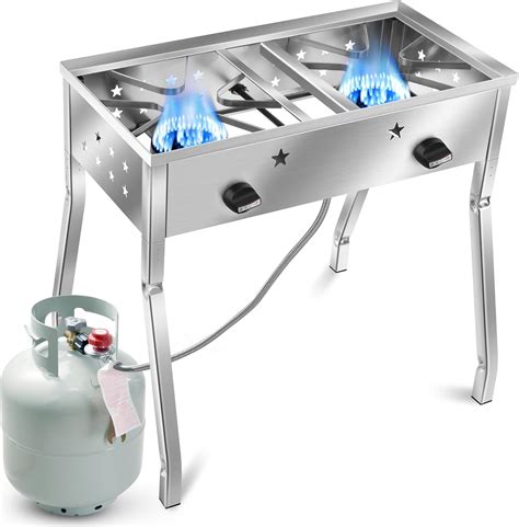 Amazon.com: ARC Double Burner Propane Stove, Stainless Steel Camping ...