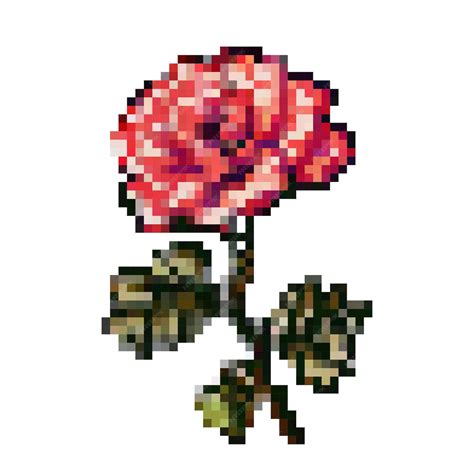 Premium Vector | Free vector flat design rose flower pixel art