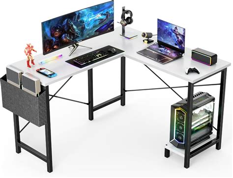 Amazon.com: DUMOS L Shaped Computer Desk Wood Corner PC Gaming Table ...