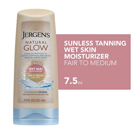 Jergens Natural Glow Wet Skin Moisturizer In-Shower Self Tanner Fair to ...
