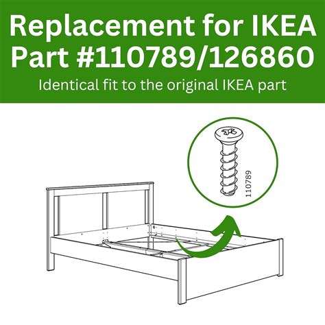 Spare Hardware Parts Pack of 10 Replacement Bed Frame Screws for IKEA ...