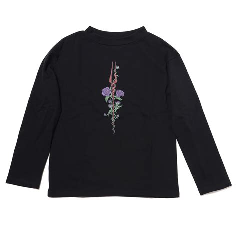 RADIO EVA 821 EVA-01 Flower Embroidery T-Shirt BLACK EDITION