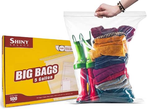 Extra Large Super Big Bags, Jumbo Clear Storage Plastic Bags, 18"x24" 5 ...