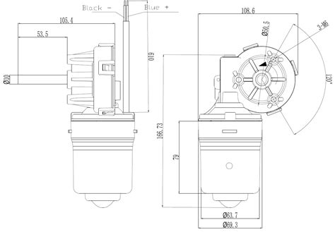 KRL-228 12V DC 10Nm 45 RPM Window Wiper Motor