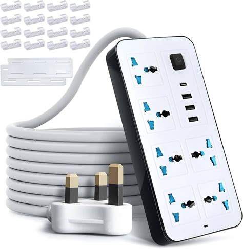 Extension Board, Power Strip with 20W Fast PD/Type C, 2500W 10A ...