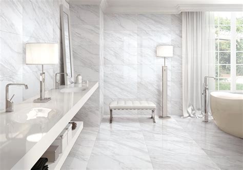 Volakas Plus Polished Porcelain Tile | Marble tile bathroom, Bathroom ...