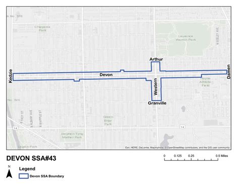 Map of Devon Avenue, Chicago