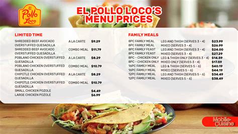 El Pollo Loco Value Menu With Prices | Detroit Chinatown