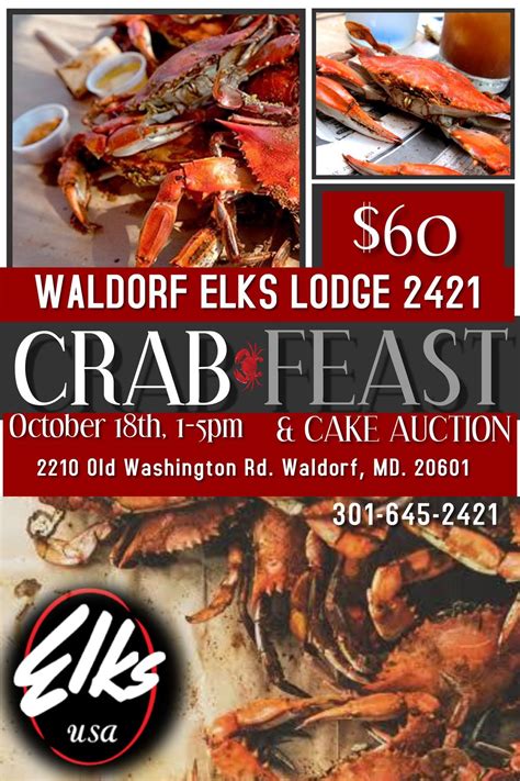 All You Can Eat Crab Feast ? , Waldorf Elks Lodge 2421, 18 October 2025 ...