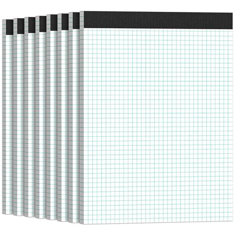 Amazon.com : 8 Pack Graph Papers 8-1/2 x 11 Quadrille Pads 4x4 Blue ...