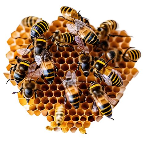 Premium AI Image | bees and honeycomb isolated on white background