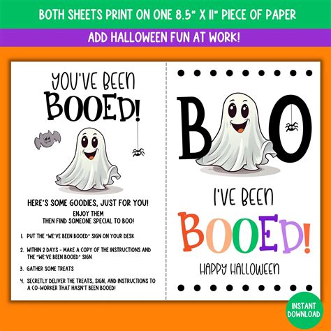 You've Been Booed Game, Printable Booed Game for Co-workers, Booed Sign, We've Been Booed for ...