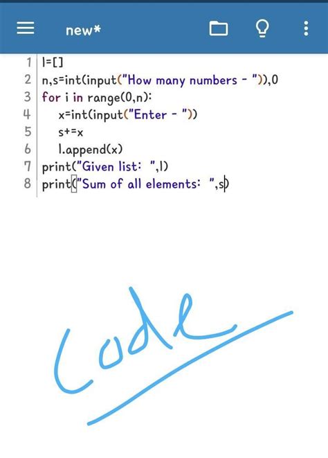 write a python program to find sum of list values without using built ...