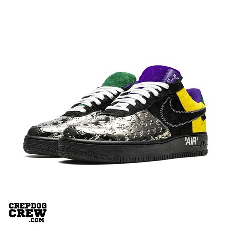 Louis Vuitton Nike Air Force 1 Low By Virgil Abloh Black Metallic Silv