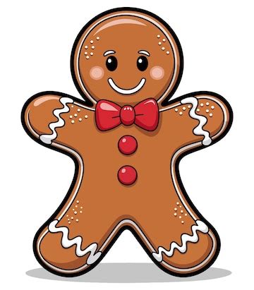 Christmas gingerbread man clipart | Premium Vector