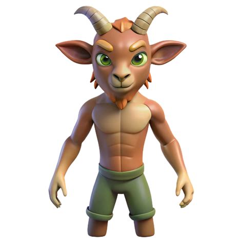 elegant mid-century Satyr, mythical creature, half-man half-goat, NO ...