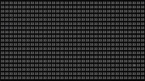 Optical Illusion: Spot The Odd Number Among All The 33s! You Have 10 ...
