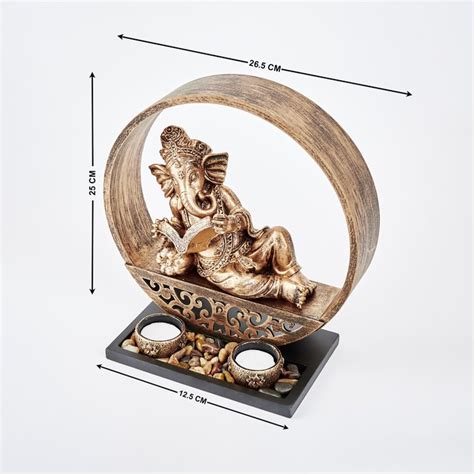 Buy Renaissance Polyresin Ganesha Figurine with T-Light Holder from ...