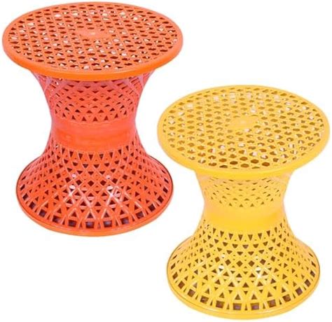 Kuber Industries Seating Stool | Plastic Mesh Damroo Stool | Both Sided ...