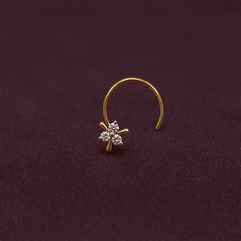 Buy PixieDot Diamond Nose Pin 18 KT yellow gold (0.27 gm). | Online By ...