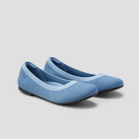 Claire Round-toe flat in Denim Blue-Sustainable & Washable | VIVAIA