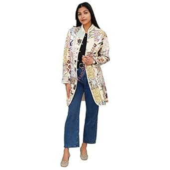 Buy Handicraft Bazarr Knee Length Ethnic Jackets Cotton Quilted Coat ...
