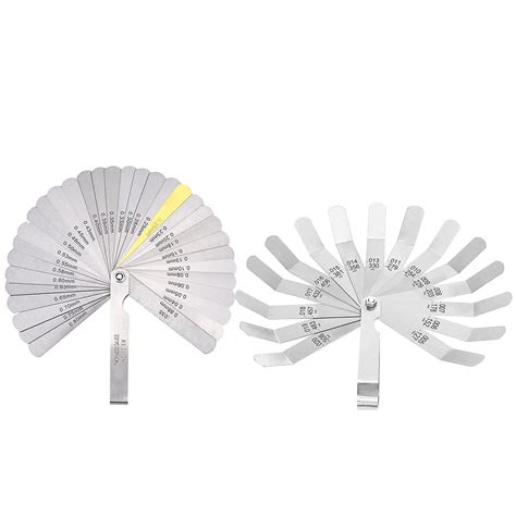 Buy 1 Pack Feeler Gauge with 32-Blade and 1 Pack Offset Feeler Gauge ...