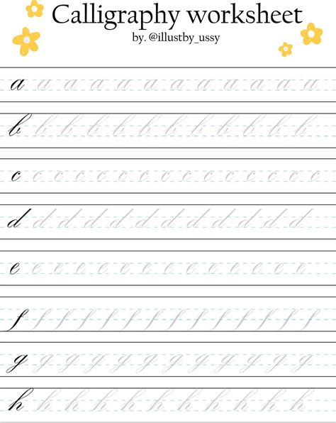 Free calligraphy practice worksheets calligraphilly – Artofit