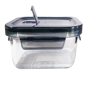 Buy HAPPY BORN Square Glass Food Storage Container Set with Airtight ...