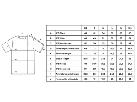 Indian Standard T Shirt Size Chart - Free Printable Download