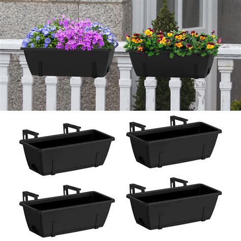 Snapklik.com : YBING Railing Planter Box 4 Pack Window Boxes Planter