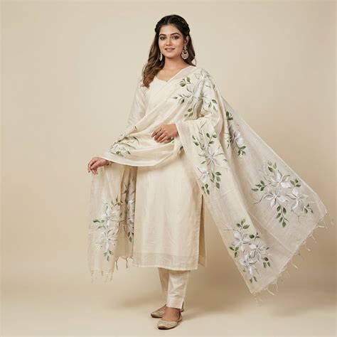 Pure Bliss Cotton Chanderi Dupatta – Vaarnika