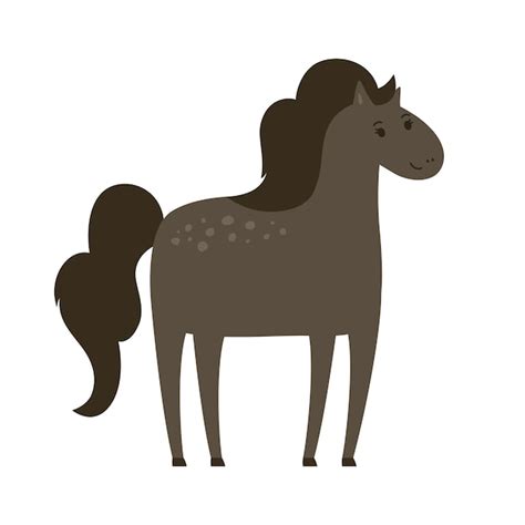 Illustration vectorielle de dessins animés de chevaux dessinés dessinés ...