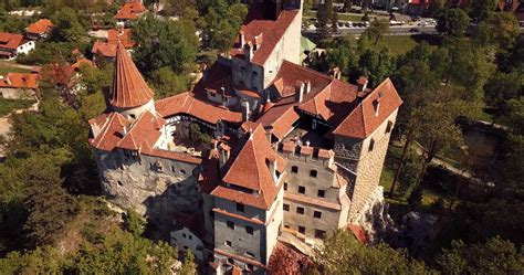 Aerial View to the Bran Dracula Castle in Brasov, Romania 11991183 ...