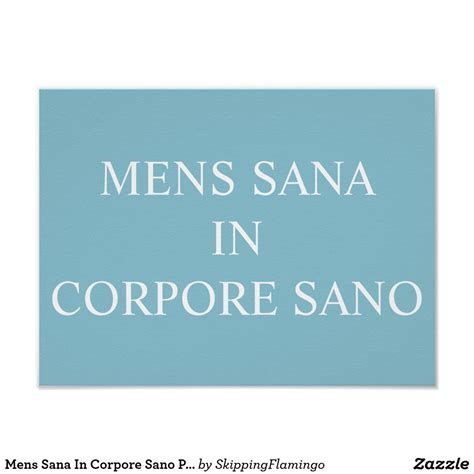 Mens sana in corpore sano print turquoise zazzle – Artofit