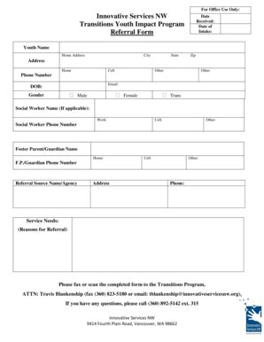 Fillable Online portalsso vansd Transitions Youth Impact Program ...