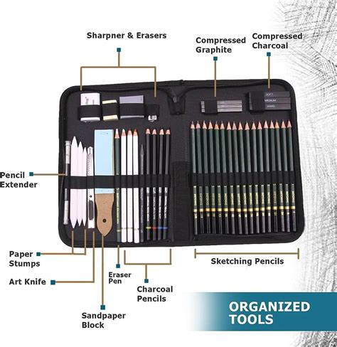 42piece sketching, drawing, pencil set – KnowHowArtCraft