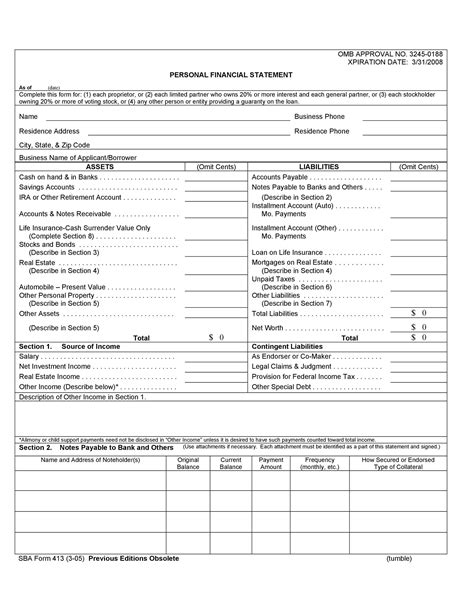 40+ Personal Financial Statement Templates & Forms - Template Lab