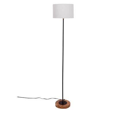Buy Drum Shade Stick Floor Lamp with Wood Round Base (Grey) @42% OFF ...