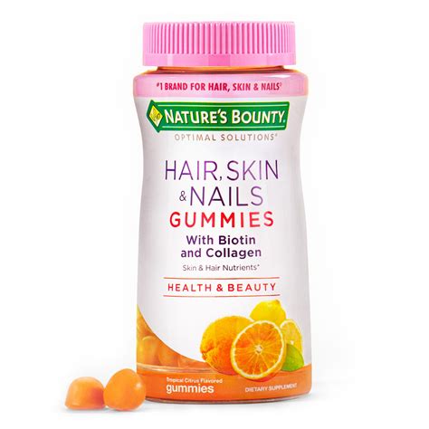 Nature's Bounty Hair Skin and Nails Gummy Vitamins With Biotin, 80 Ct ...