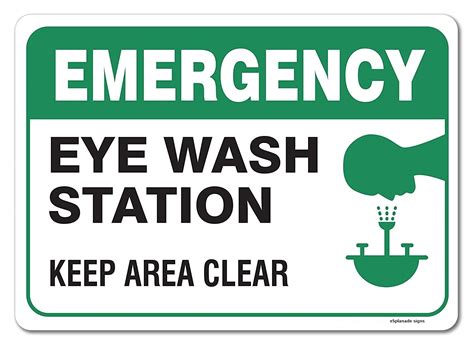 Buy eSplanade Emergency Eye Wash Station Sign Sticker Decal - Easy to ...