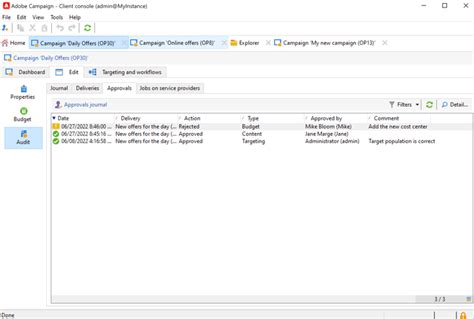 Set up and manage the approval process | Adobe Campaign