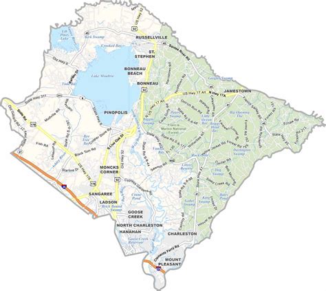 Berkeley County Map, South Carolina - US County Maps