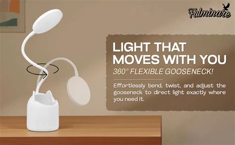 Buy Fulminare Plastic LED Desk Lamp Dimmable Table Lamp Reading Lamp ...