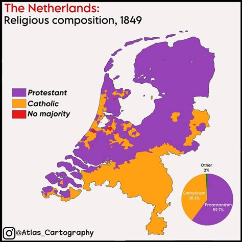 Religious map of the Netherlands, 1849 vs now. by... - Maps on the Web