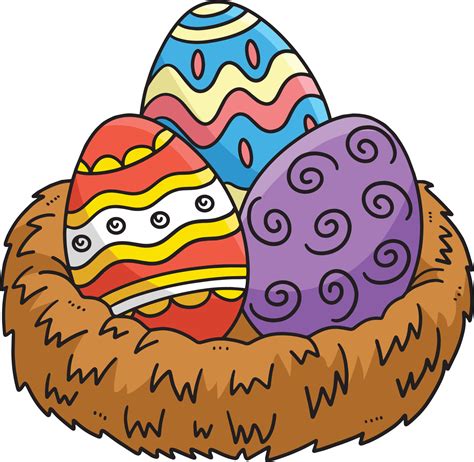 Easter Eggs in Nest Cartoon Colored Clipart 14743609 Vector Art at Vecteezy
