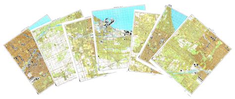 Chicago, IL (USA) 7-Sheet Set - Soviet Military City Plans – Longitude Maps