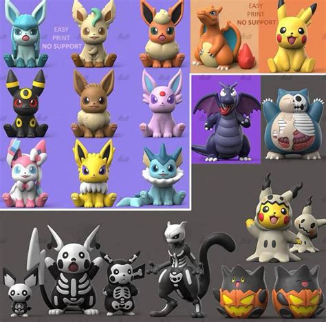 Bundle of Pokemon 3D Printing Stl Files_ 21 Pokemon Files - Etsy