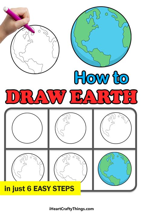 Earth Drawing - How To Draw The Earth Step By Step